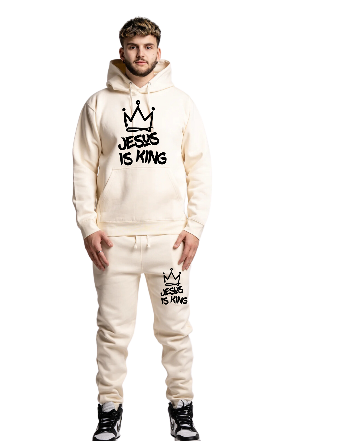 CREAM JESUS IS KING SWEATSUIT