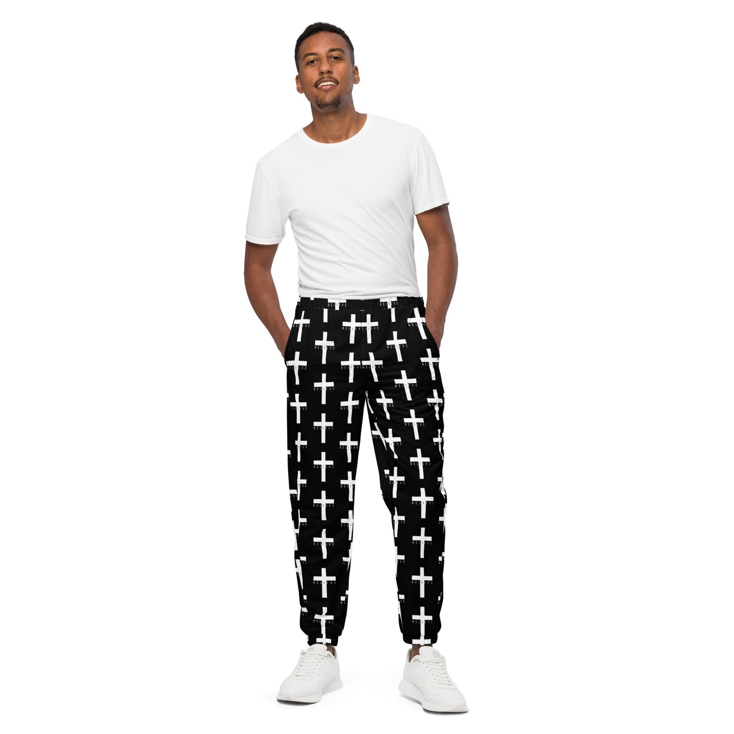 I Believe Black Unisex track pants