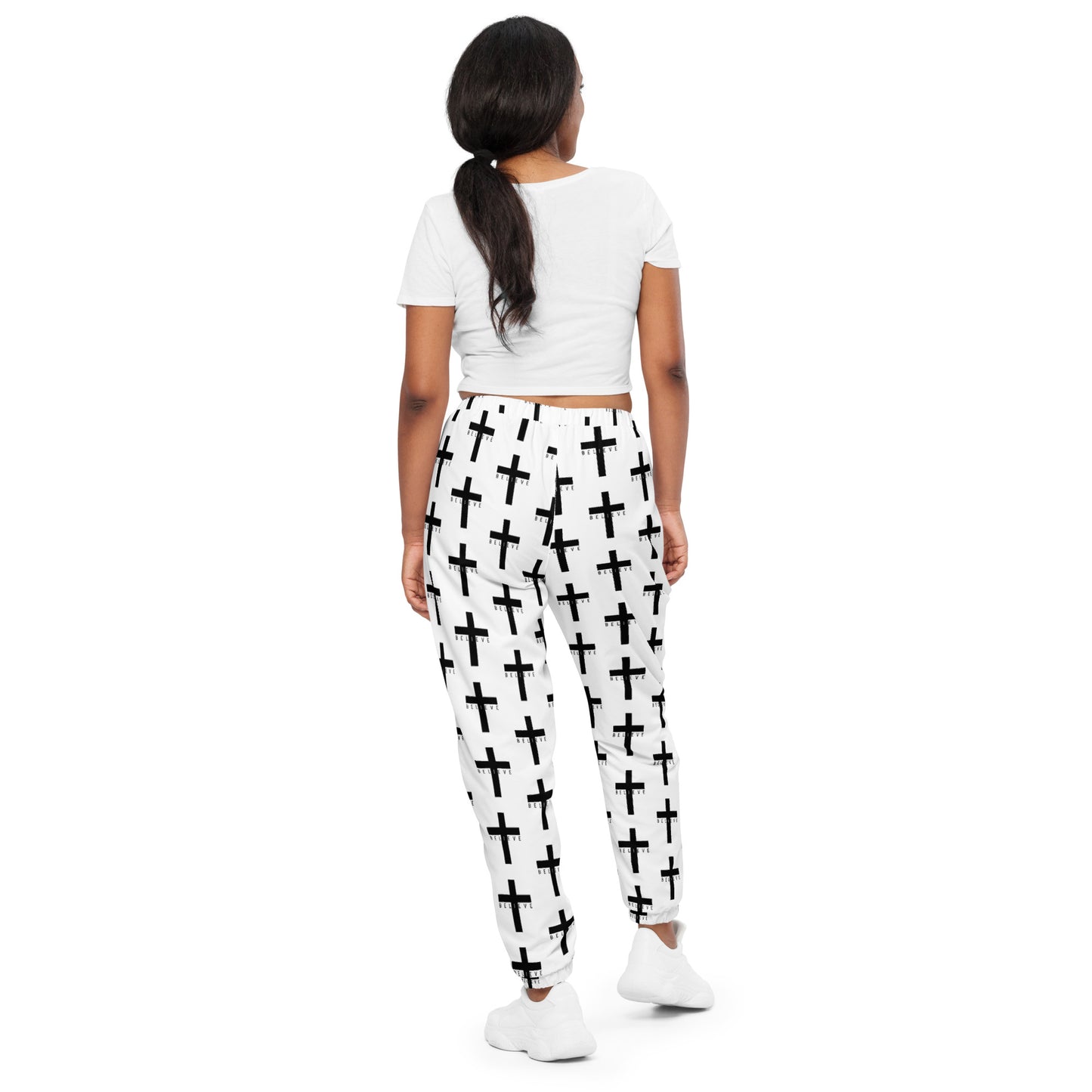 I Believe White Unisex track pants